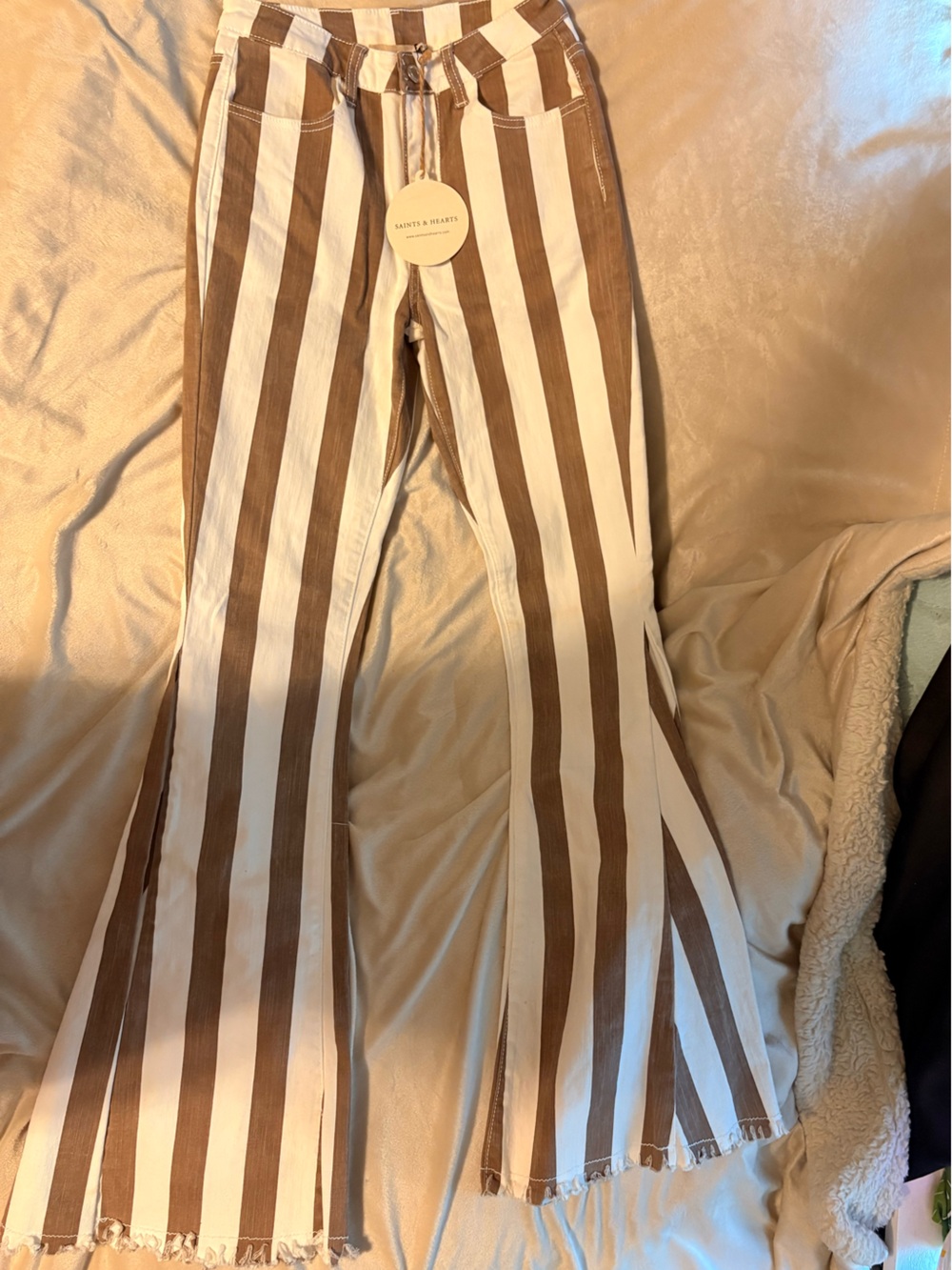 Extra Flared Stripe Pants NWT Boutique Denim
